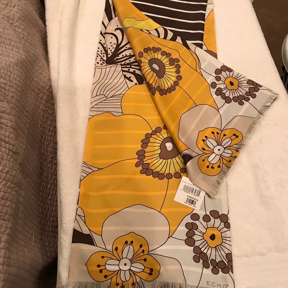 Nordstrom New Double Sd Silk Scarf
